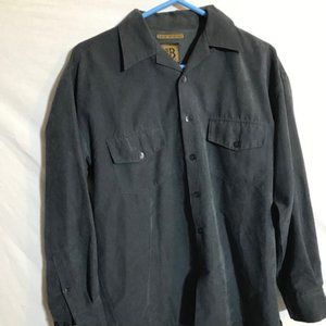 Bruno Blue Medium Suede Button Down shirt